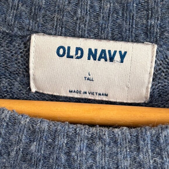 Old Navy Blue Colorblock Sweater, Size Large Tall - Picture 4 of 4